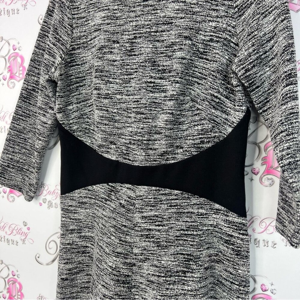 Calvin Klein dress long sleeve black white knit Monochrome Knit Dress - Picture 11 of 11